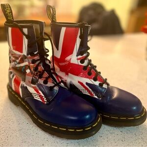Vintage Dr. Martens 1460 Bulldog Union Jack Boots Made in England